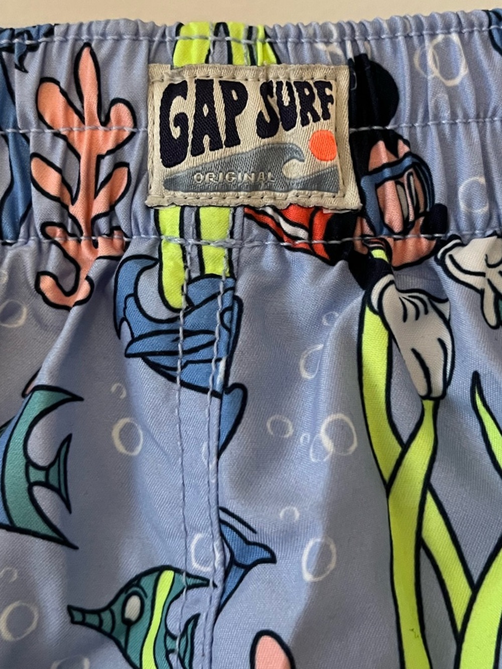 Baby GAP x Disney Mickey Mouse Swim Shorts with Vibrant Neon Print - Picture 3 of 5